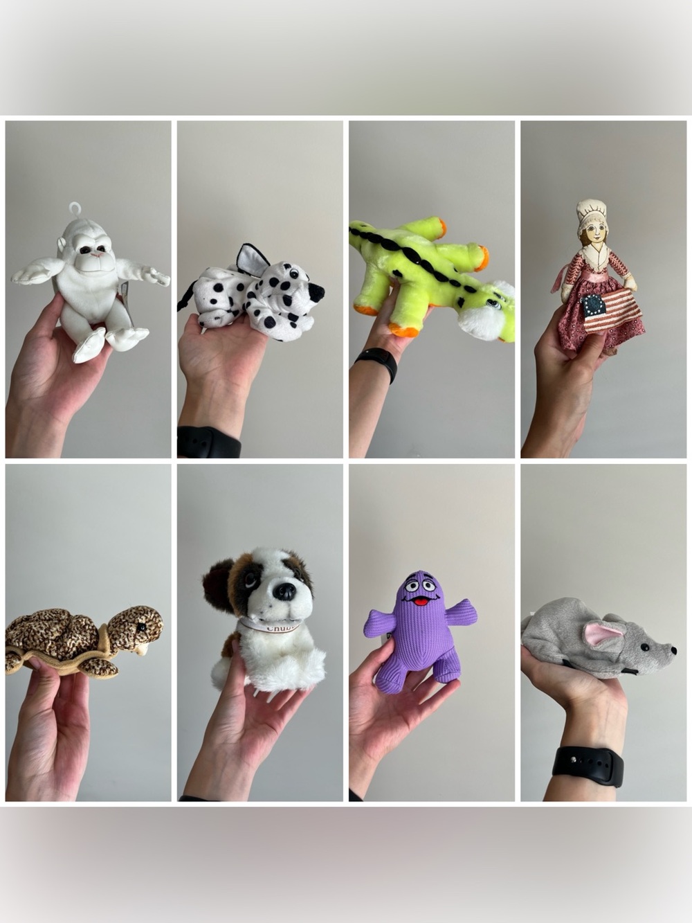 Bundle of 8 Vintage Stuffed Animals Plush Toys